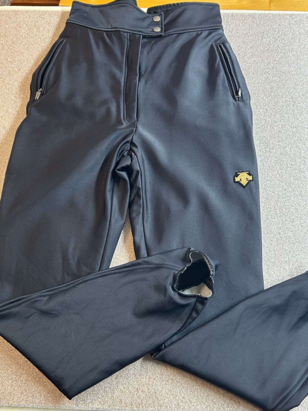 Descente Black Ski/Snow pants with Gold Logo Patch